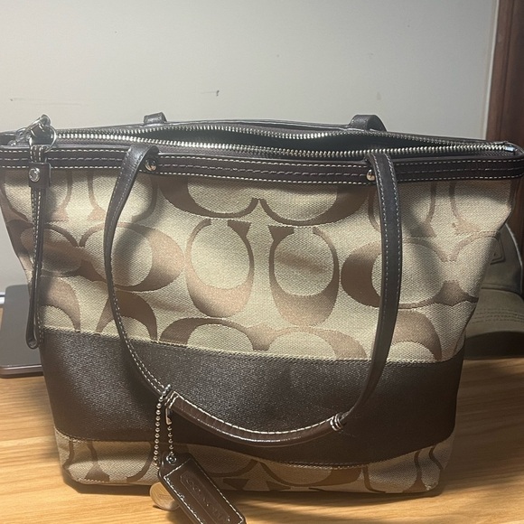 Coach Signature Tote Bag - Brown and Black - Picture 4 of 6